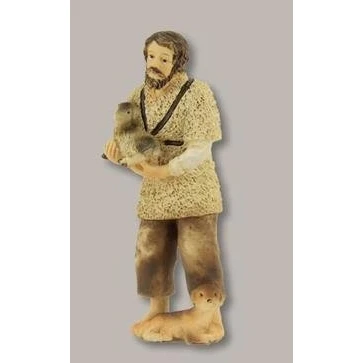 Abbildung von Unbekannt Krippenfiguren Hirte mit Schaf und Hund geeignet für 8cm Figuren