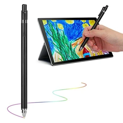 Abbildung von Universeller Touchscreen Stift, leiser tragbarer digitaler Stift für Smartphones und Tablets, hochempfindlicher multifunktionaler kapazitiver Schwarz, Weiß(schwarz)
