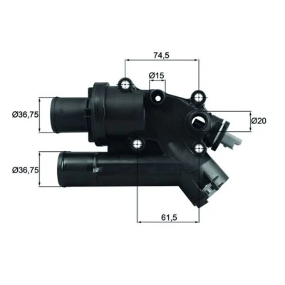 Abbildung von MAHLE ORIGINAL TH 46 83 Kühlwasserthermostat mit Dichtung FORD: S Max Mk1, Galaxy Mk2 MPV, MONDEO 4 Turnier, PEUGEOT: 508 I SW, 407 SW