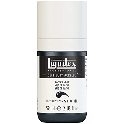 Abbildung von Liquitex 1959310 Professional Acrylfarbe Soft Body Künstlerfarbe in cremiger deckender Konsistenz, hohe Pigmentierung, lichtecht &amp; alterungsbeständig, 59ml Flasche Paynes Grau
