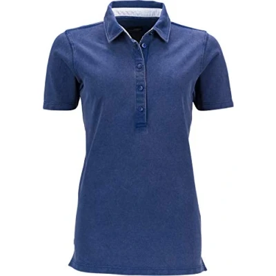 Abbildung von James &amp; Nicholson Damen Ladies&#039; Polo Poloshirt, Blau (Navy/White Light Blue), 38 (Herstellergröße: L)