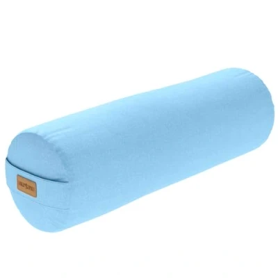 Abbildung von GORILLA SPORTS® Yoga Bolster Ø20 cm, Waschbarer Bezug, aus 100% Baumwolle, mit Dinkelfüllung, Tragegriff, Farbawhl Yogarolle, Yogakissen, Yogabolster, Pilates, für Restorative