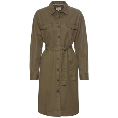 Abbildung von camel active MIT BINDEGÜRTEL Blusenkleid, Damen, Größe: XL, Dark khaki