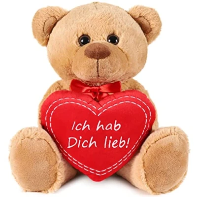 Abbildung von BRUBAKER Kuscheltier Teddybär mit Herz Rot Ich hab Dich lieb Teddy Stofftier (1 St., Geschenk Set), Plüschteddy Schmusetier Braun Hellbraun