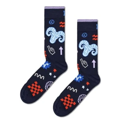 Abbildung von Happy Socks Unisex Aries Socken, blau, 42 46