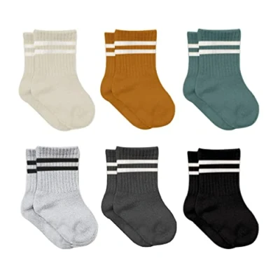 Abbildung von bistyle Baumwolle 6 Paar Baby Socken für Neugeborene Säugling 0 3 Monate bis 2 Jahre Duftend Jungen Mädchen Kleinkind (as3, age, 2_years, 3_years, Senf (Gestreift))