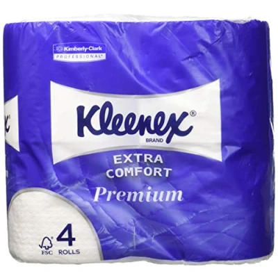 Abbildung von KLEENEX Toilettenpapier Extra Comfort Premium (24 St), 4 lagig, weiß mit Prägung, parfümfrei, 160 Blatt/Rolle