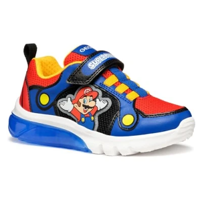 Abbildung von Geox Light UP Nintendo Super Mario Ciberdron BOY Sneaker low für Kinder, Größe: 38, Royal/red Schuhe