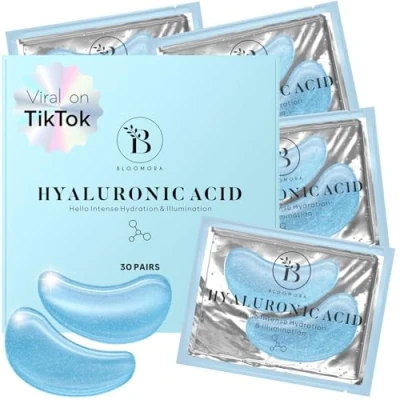 Abbildung von BLOOMORA Hyaluronsäure Augenpads (30 Paare) Eye Pads mit Niacinamid &amp; Hyaluron Gegen Augenringe Entfernen Patches