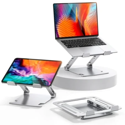 Abbildung von Glangeh Laptop Ständer Aluminium Robust, Belüfteter Ergonomisch Stand mit Höhenverstellbarer, Wärmeableitung Laptopständer Kompatibel MacBook Pro Air, Alle 10 16&quot; Laptops