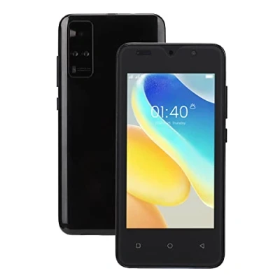 Abbildung von Luqeeg Smartphone Mobiltelefon mit 4,66 Zoll Bildschirm, RAM 2 GB, ROM 32 Erweiterbar um 128 GB Ultradünnes Gesichtserkennung, Dual SIM Standby Handy für Android (Schwarz)