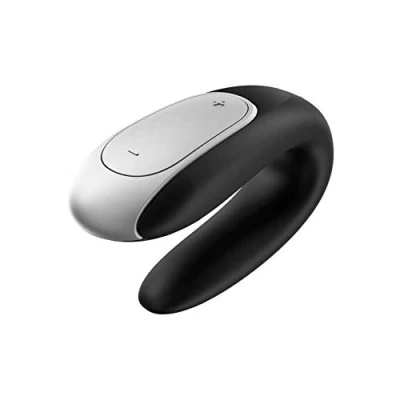 Abbildung von Paarvibrator Satisfyer Double Fun Connect App, Vibrator mit App und Fernbedienung, G Punkt Klitoris Stimulator, Sexspielzeug für Paare wiederaufladbar 9,5 cm Schwarz
