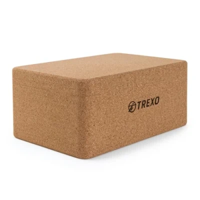 Abbildung von TREXO Natural Cork Yoga Cube mit Stable Pilates Practice Support Meditation Organic Block YB 100