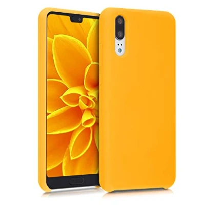 Abbildung von kwmobile Hülle kompatibel mit Huawei P20 Silikon Handy Case Handyhülle weiche Oberfläche kabelloses Laden Safran