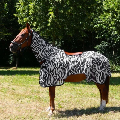 Abbildung von HKM Fliegenausreitdecke Zebra Weiß/schwarz 155/205