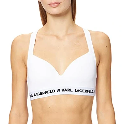 Abbildung von KARL LAGERFELD Damen Logo gepolsterter BH Weiß L