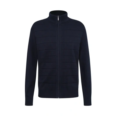 Abbildung von bugatti MIT Reissverschluss Strickjacke, Herren, Größe: Small, Marine