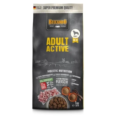 Abbildung von Belcando Adult Active Hundefutter Trockenfutter für aktive Hunde &amp; Sporthunde Alleinfuttermittel ausgewachsene ab 1 Jahr (1 kg neu)