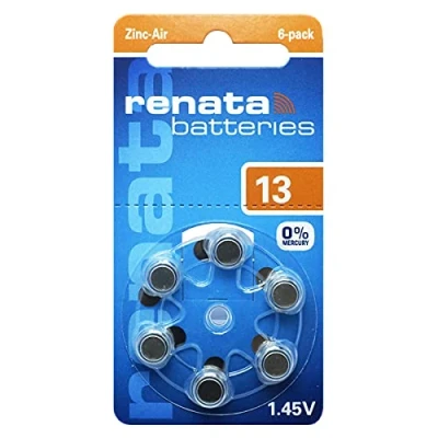 Abbildung von Renata Hearing Aid PR48 Knopfzelle ZA 13 Zink Luft 305 mAh 1.4V 6St.