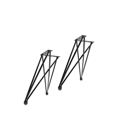 Abbildung von Natural Goods Berlin 2X Tischgestell X Set Hairpin Legs Tischbeine 12mm Stahl Esstisch, Schreibtisch, Bank, Couchtisch Schwarz, Weiß (H 42cm (Bank/Couchtisch), Schwarz)