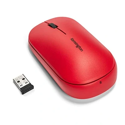 Abbildung von Kensington SureTrack Kabellose Maus mit Bluetooth und Nano USB Empfänger, Ideal für Laptops Desktop Computer, Kompatibel Chrome, Mac, Windows Android, Rot, K75352WW