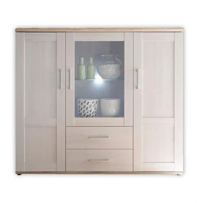 Abbildung von HBZ Highboard &quot;Romance&quot;, (1 St.), Landhaustil mit LED Beleuchtung, Wohnzimmerschrank in Sibiu Lärche NB