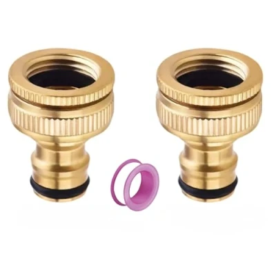 Abbildung von Schlauchadapter Wasserhahn Adapter Schlauchkupplung Schnellkupplung Gartenschlauch Anschluss (2 in 1 Anschlüsse)