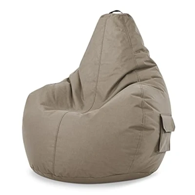 Abbildung von Green Bean Sitzsack mit Rückenlehne 80x70x90cm Gaming Chair 230L Füllung Kuschelig Weich Waschbar Bag Bodenkissen Lounge Sitzhocker Relax Sessel Gamer Gamingstuhl Khaki