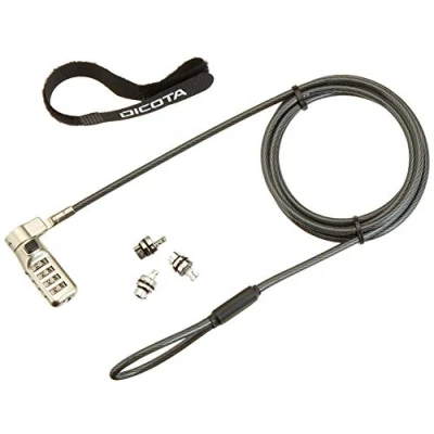 Abbildung von Dicota Universal Security Cable Lock 3 Wechselköpfe für alle Steckplatzkombinationen