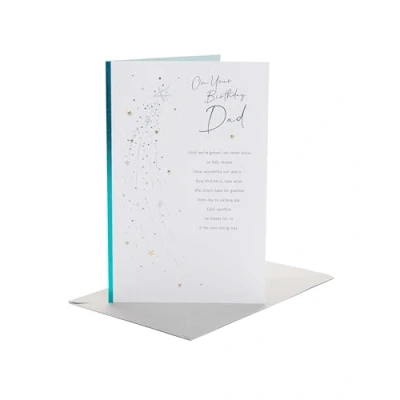 Abbildung von UK Greetings Geburtstagskarte für Väter, Sternschnuppen Design, 165 x 254 mm
