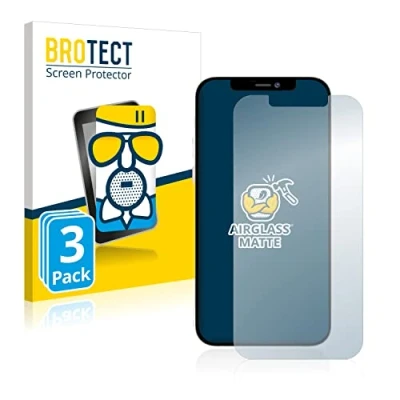 Abbildung von BROTECT Entspiegelungs Schutzglas für Apple iPhone 12 Pro Max (3 Stück) Schutz Folie Panzerfolie Glas Matt [Extrem Kratzfest 9H, Anti Reflex]