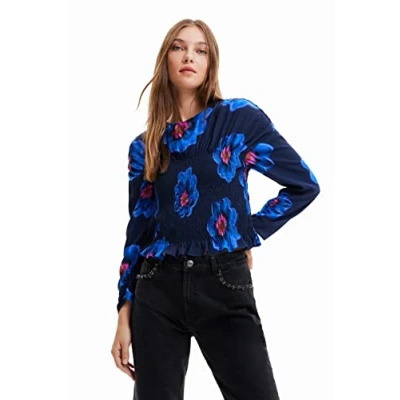 Abbildung von Desigual Women&#039;s BLUS_Martina 5001 Marine Blouse, Blue, L