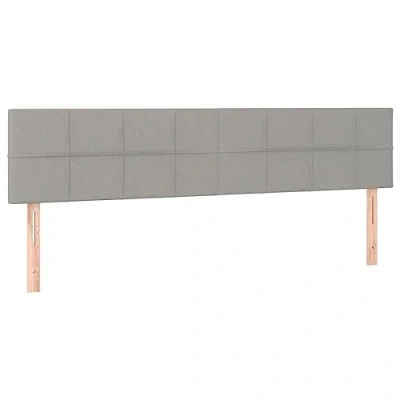 Abbildung von vidaXL LED Kopfteil, Bettkopfteil mit Holzbeinen, Höhenverstellbar Polsterkopfteil für Bett, Betthaupt Bettzubehör Schlafzimmer, Hellgrau 160x5x78/88cm Stoff