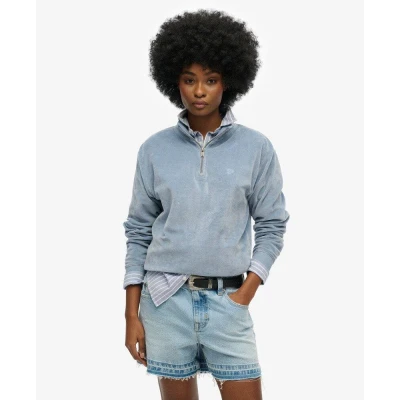 Abbildung von Superdry HALF ZIP Sweatshirt, Damen, Größe: 42, Tidal blue