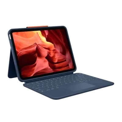 Abbildung von Logitech Rugged Combo 4 Touch Tastatur Case mit Trackpad und Smart Connector für iPad (10. Generation) Blau