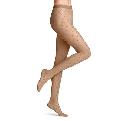 Abbildung von FALKE Damen Strumpfhose Twisted Story W TI weiches Material gemustert 1 Stück, Hautfarben (Powder 4169), S