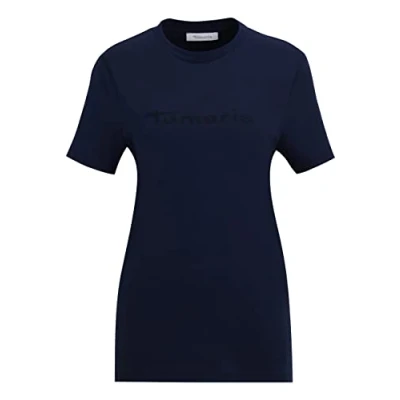Abbildung von Tamaris Damen Rundhalsausschnitt Logo T Shirt AALEN Blau S