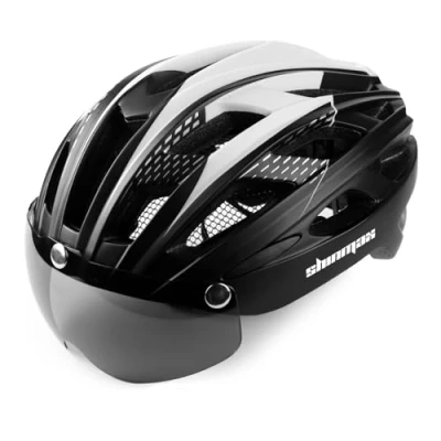 Abbildung von Shinmax Fahrradhelm Herren Damen mit Visier Magnetische Abnehmbarer Schutzbrille Fahrradhelme Licht Erwachsene Radhelm Cityhelm Einstellbarer Atmungsaktiv Sicherheitsschutz MTB Helm