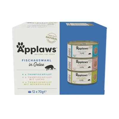 Abbildung von Applaws Natural Wet Cat Food Fish Selection in Jelly (Pack of 12 x 70g Tins)