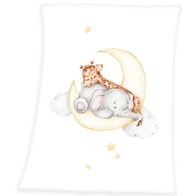 Abbildung von Babydecke Sleeping on the moon Microfaserflausch Decke 75/100 cm Kuscheldecke, Herding, Kinder Kuscheldecke