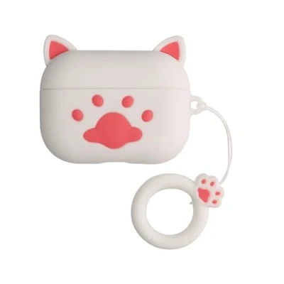 Abbildung von kwmobile Hülle kompatibel mit Apple Airpods Pro 2 Silikon Kopfhörer Schutzhülle Case Cover Weiß