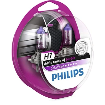 Abbildung von Philips 36804828 ColorVision Scheinwerferlampe H7, 2 er Kit, Rosa, 12972CVPPS2
