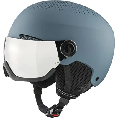 Abbildung von Alpina Unisex Erwachsene ARBER Visor Q LITE Skihelm, Dirt Blue matt, 54 58