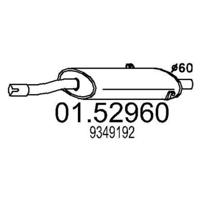 Abbildung von MTS 01.52960 Mittelschalldämpfer 910 SAAB: 900 I Combi Coupe, Cabrio