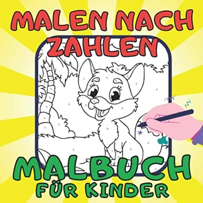 Abbildung von Malen nach Zahlen Malbuch für Kinder: Tiere Kinder Alter 3 8