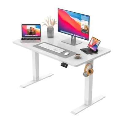 Abbildung von JUMMICO HöHenverstellbarer Schreibtisch Standing Desk Elektrischer Höhenverstellbar mit Memory Funktion 100 x 60 cm,Weiß