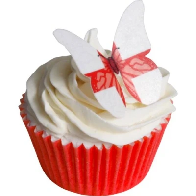 Abbildung von 24 St. George Flagge Essbare Oblaten Schmetterlinge / Flag Butterflies