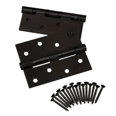Abbildung von SOTECH 2 Stück Türbänder 101 x 76 2,0 mm Aufschraubband Edelstahl SS304 schwarz kugelgelagert mit Edelstahlschrauben Scharnier Tragkraft 60 kg Türscharniere für Innen und Außenbereich