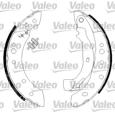 Abbildung von VALEO 562810 Bremsbacken Hinterachse 203 38 ohne Radbremszylinder RENAULT: CLIO 4 Schrägheck, 2, 2 Kasten, DACIA: SANDERO I,