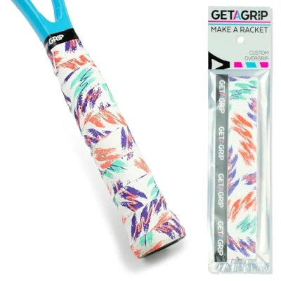 Abbildung von GET A GRIP Personalisiertes Tennisschläger Übergriffband Rutschfestes Tennis Overgrip, Griffband für Padel, Badminton, Squashschläger Anti Schweiß (Baseline, 1 Griff)